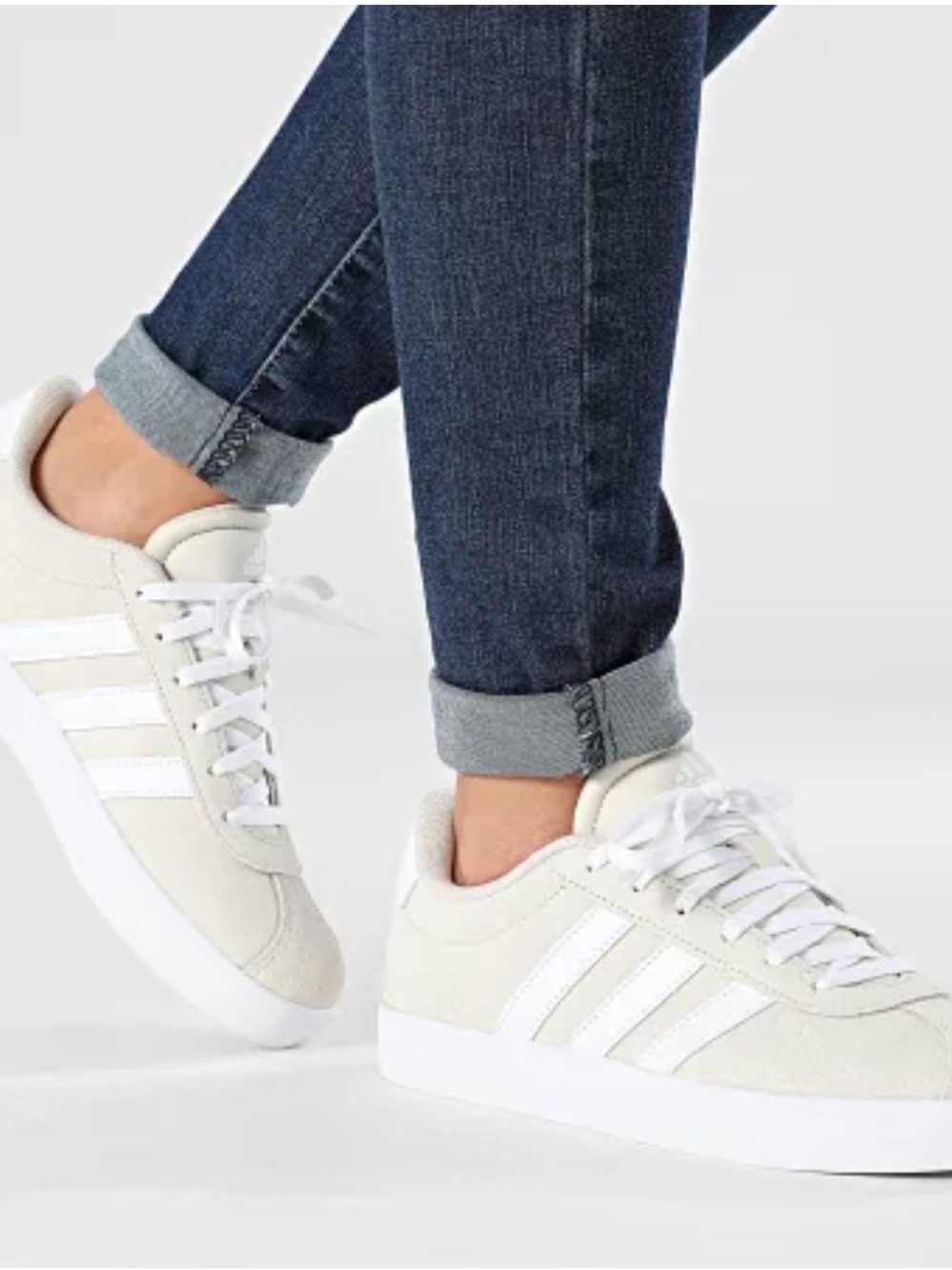 adidas Women's White Cream Suede Platform Sneakers